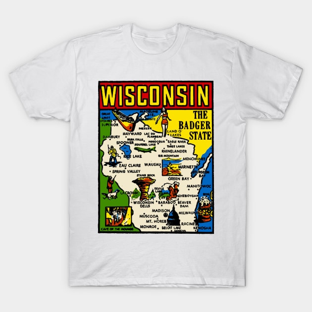 Vintage Wisconsin Decal T-Shirt by zsonn